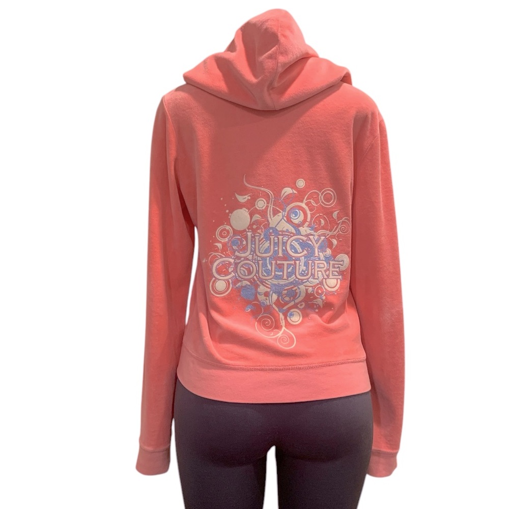 Juicy Couture Terry Velour full zip jacket with graphics on back.